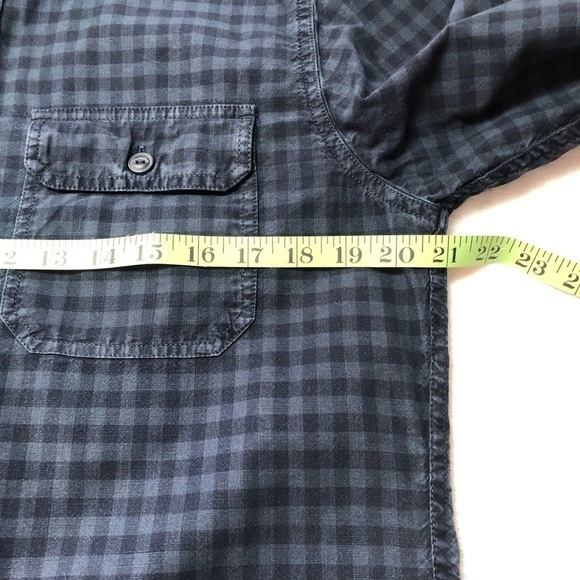 TOMMY hilfiger premium denim 2 tone navy long sleeve shirt small - Picture 3 of 8